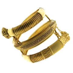 Anton Michelson Antique Coiled Gold Serpent Bracelet