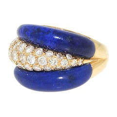 Van Cleef & Arpels Paris Lapis Diamond Gold Ring