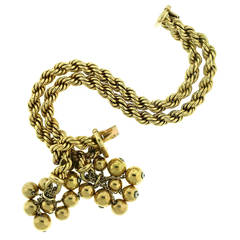 Marchak Paris Diamond Gold Tassel Bracelet