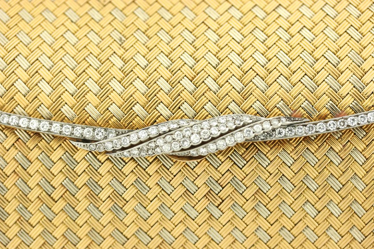 Chaumet Paris Woven Gold Diamond Platinum Evening Bag In Excellent Condition In New York, NY