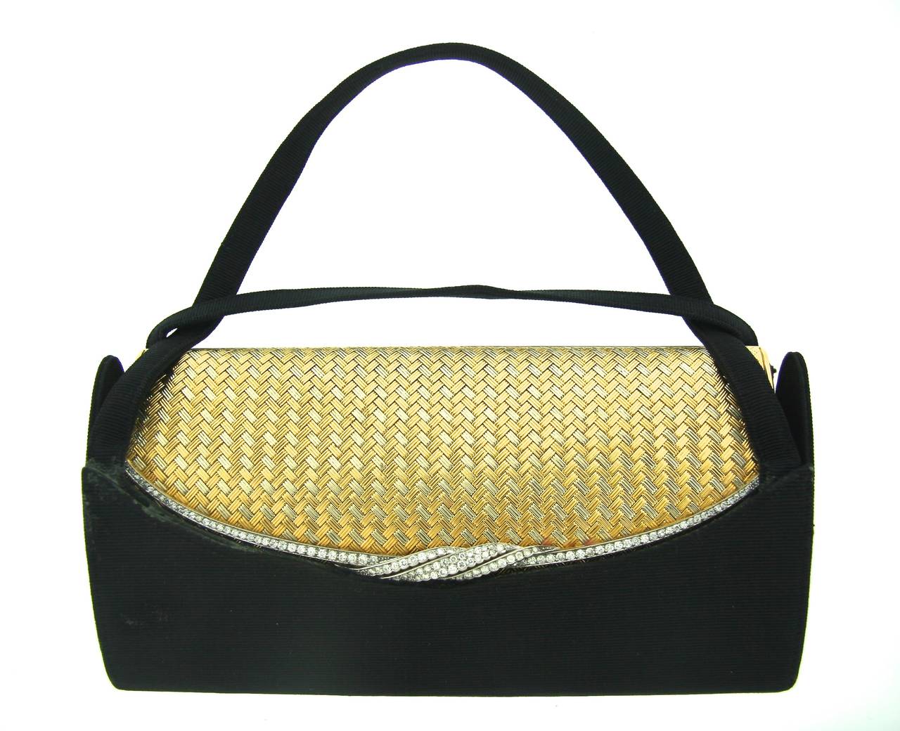 Chaumet Paris Woven Gold Diamond Platinum Evening Bag at 1stDibs