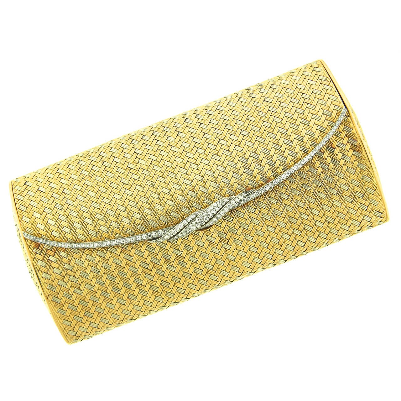 Chaumet Paris Woven Gold Diamond Platinum Evening Bag