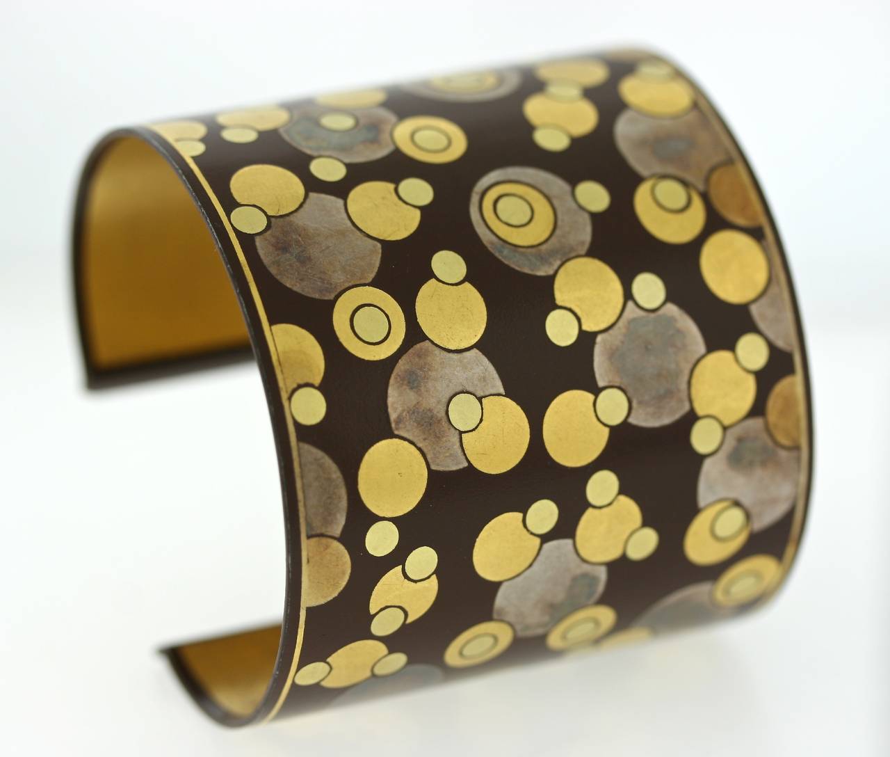 Tiffany & Co. Angela Cummings Iron Lacquer Gold Damascene Bubble Cuff In Excellent Condition In New York, NY