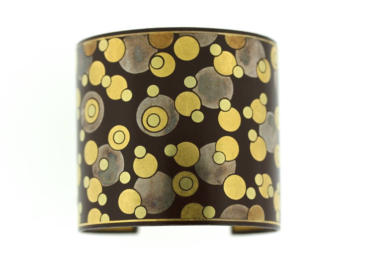 Tiffany & Co. Angela Cummings Iron Lacquer Gold Damascene Bubble Cuff 3