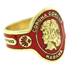 1970s Cartier Enamel Gold Cigar Band Ring