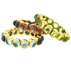 Set of Three Fine Gemstone Gold Rings