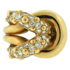 Van Cleef & Arpels Diamond Gold Slip Knot Ring