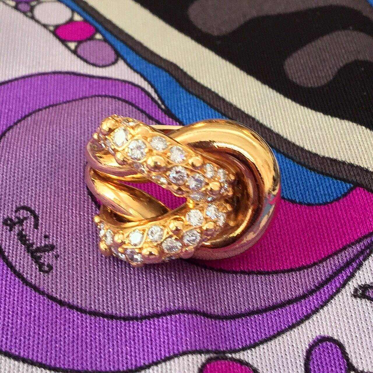 Women's Van Cleef & Arpels Diamond Gold Slip Knot Ring For Sale
