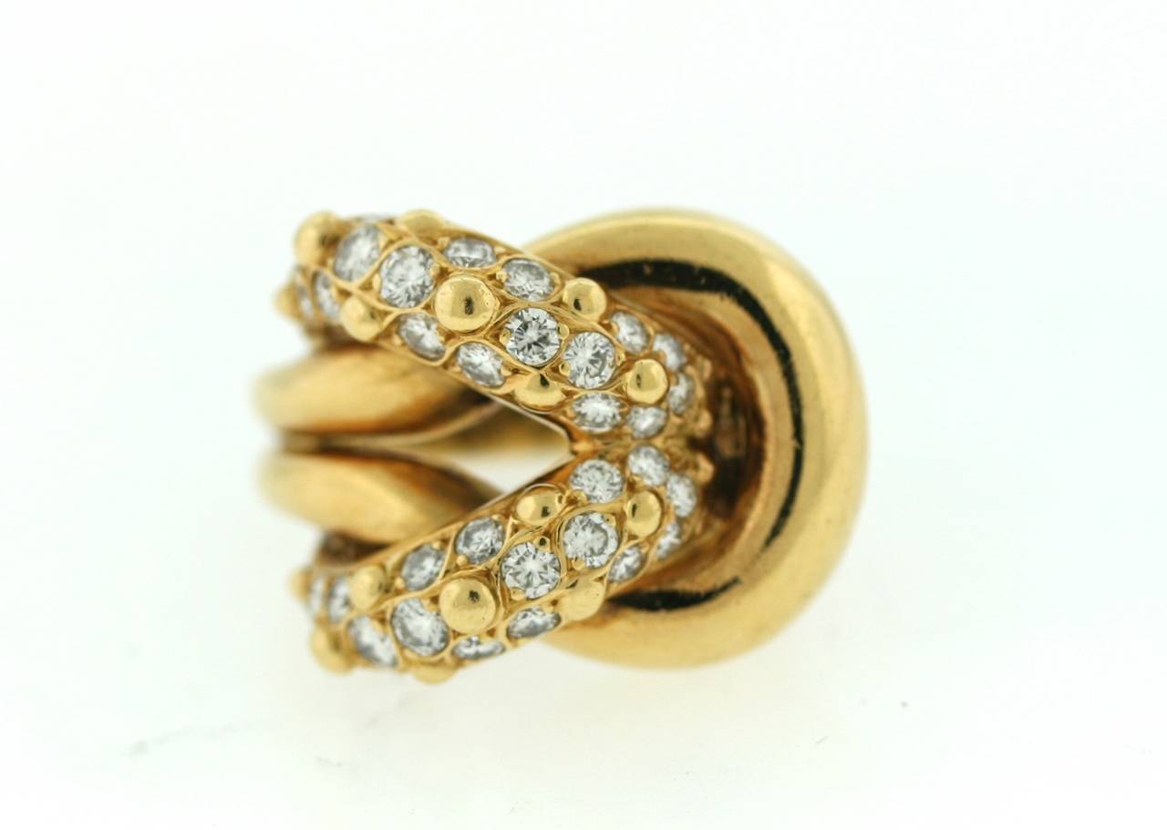 Van Cleef & Arpels Diamond Gold Slip Knot Ring For Sale 1
