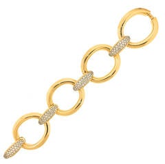 Cartier Paris Diamond Gold Platinum Link Bracelet