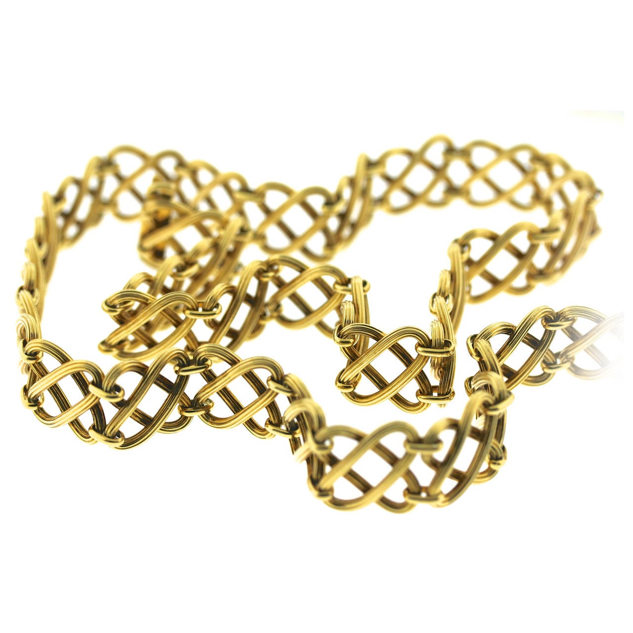Tiffany & Co. Gold Stylized "X" Link Belt For Sale