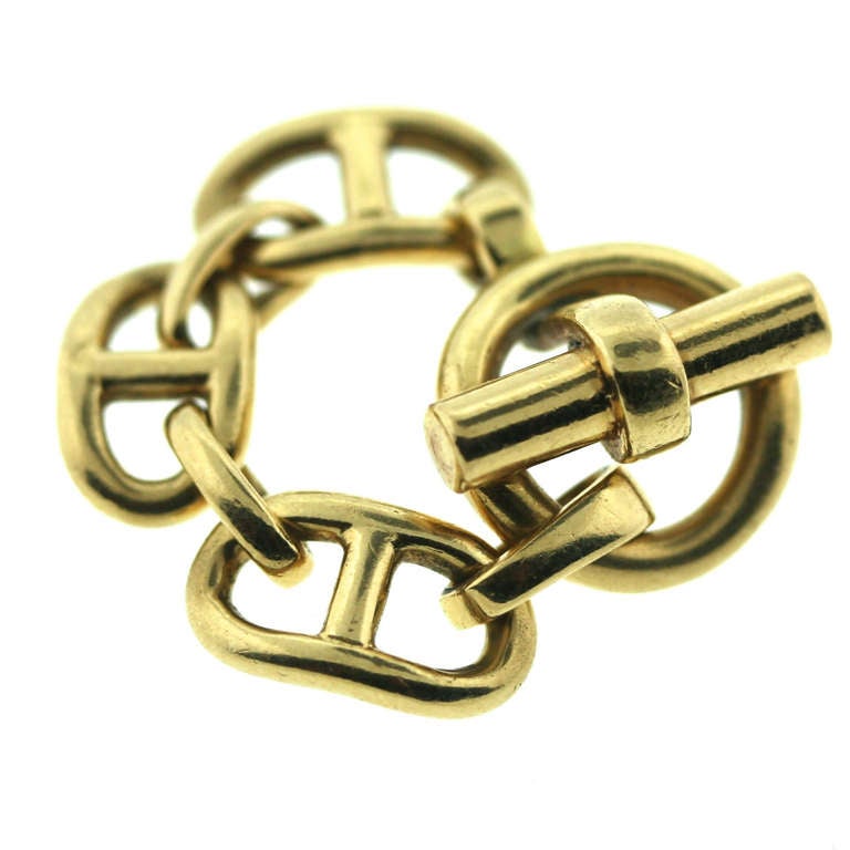 Hermes Chain d'Ancre Gold Chain Ring For Sale