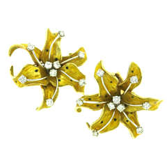 David Webb Enamel and Diamond Earrings David Webb Enamel and Diamond Earrings