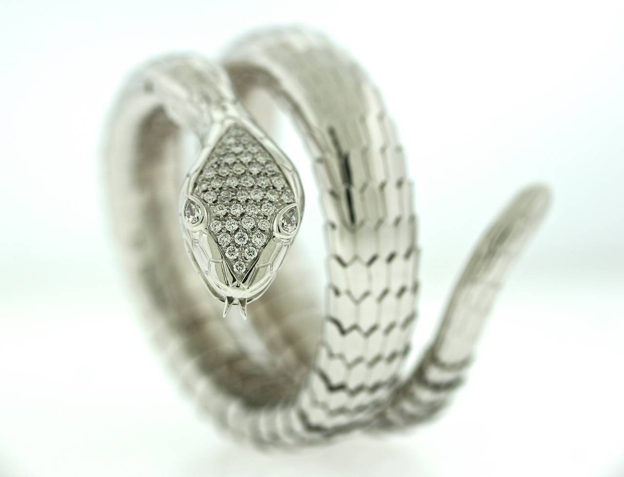 Women's Illario Diamond Gold Coiled Serpent Bracelet