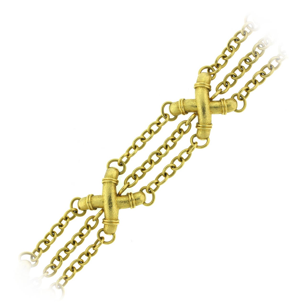 Tiffany & Co. Schlumberger "X" Link Gold Bracelet For Sale