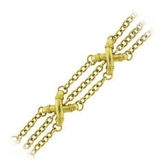 Tiffany & Co. Schlumberger "X" Link Gold Bracelet