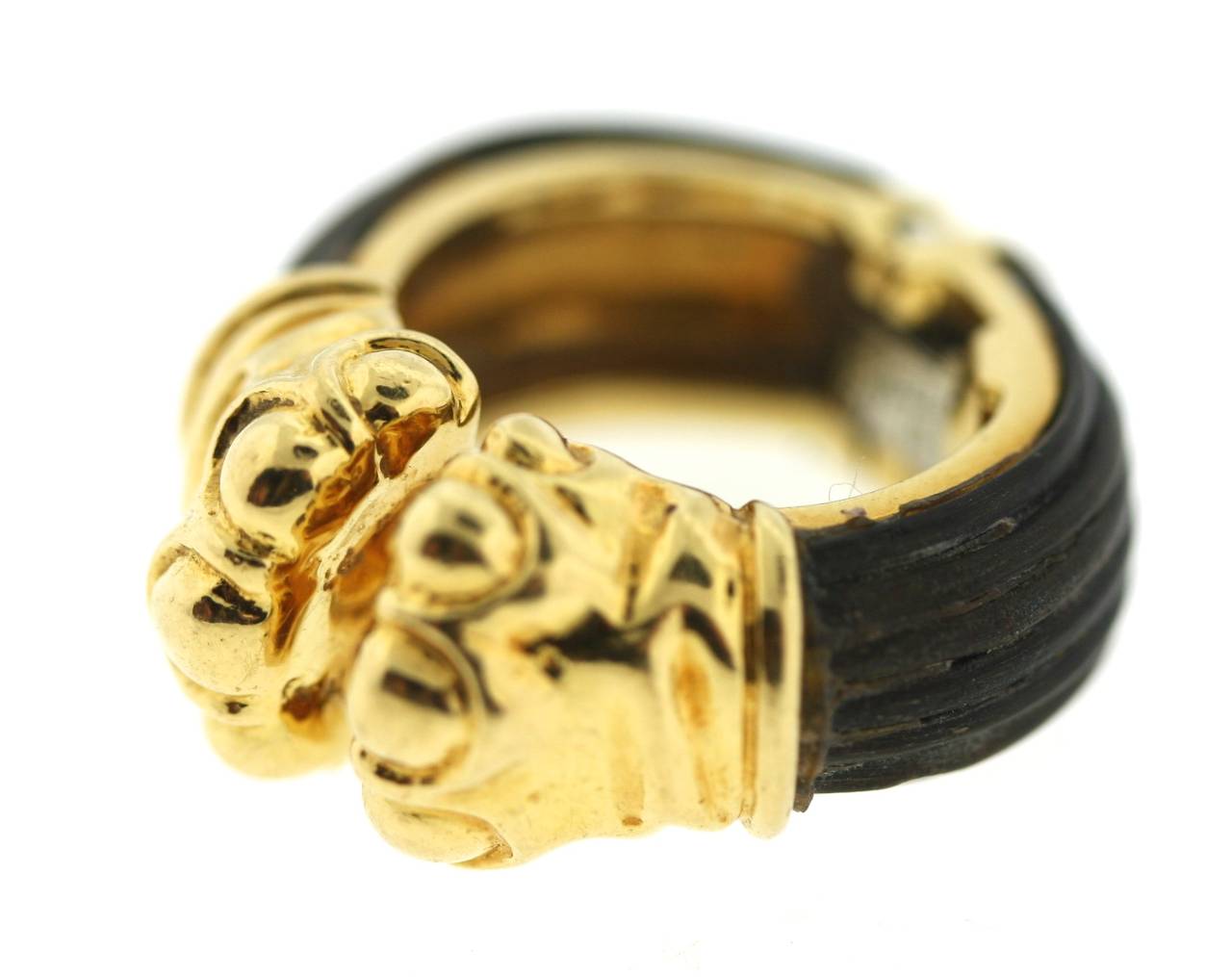 Tiffany and Co. Donald Claflin Elephant Hair Gold Ring at 1stDibs