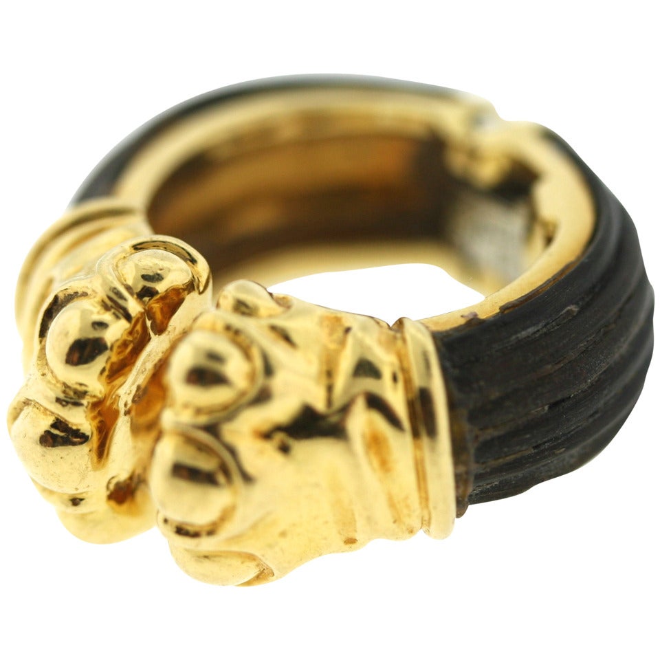 Tiffany & Co. Donald Claflin Elephant Hair Gold Ring
