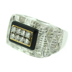 David Webb Rock Crystal Diamond Ring