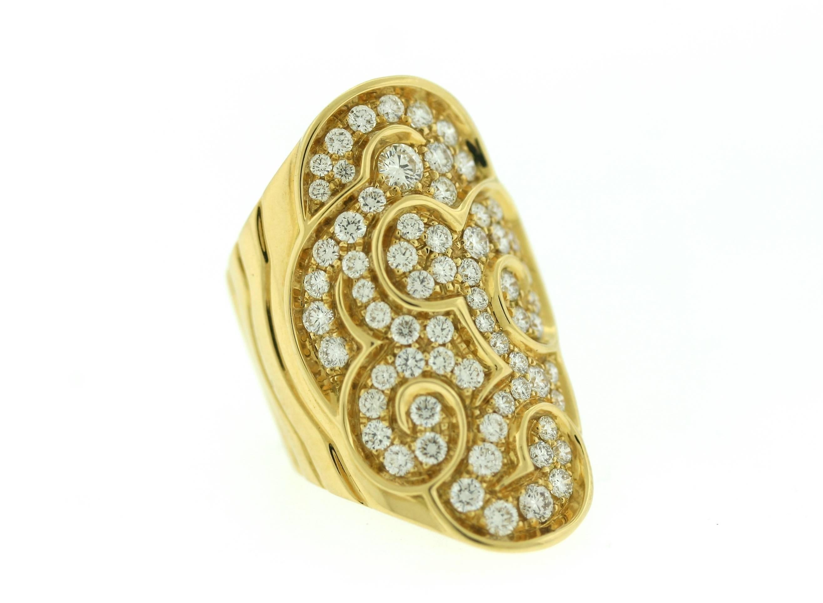 Marina B Diamond Onda Ring In Excellent Condition In New York, NY