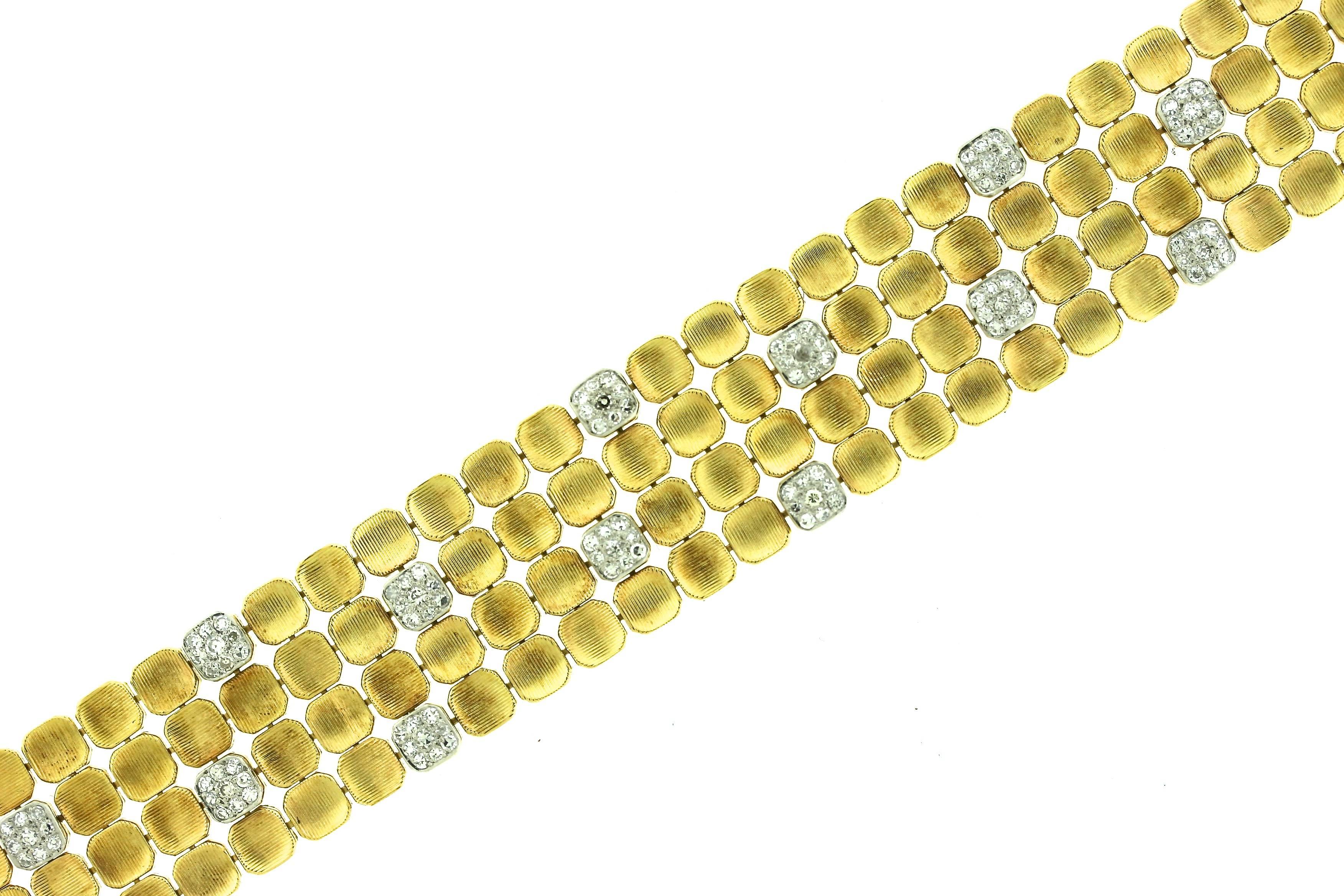 Marianne Ostier Diamond Gold Bracelet In Excellent Condition For Sale In New York, NY