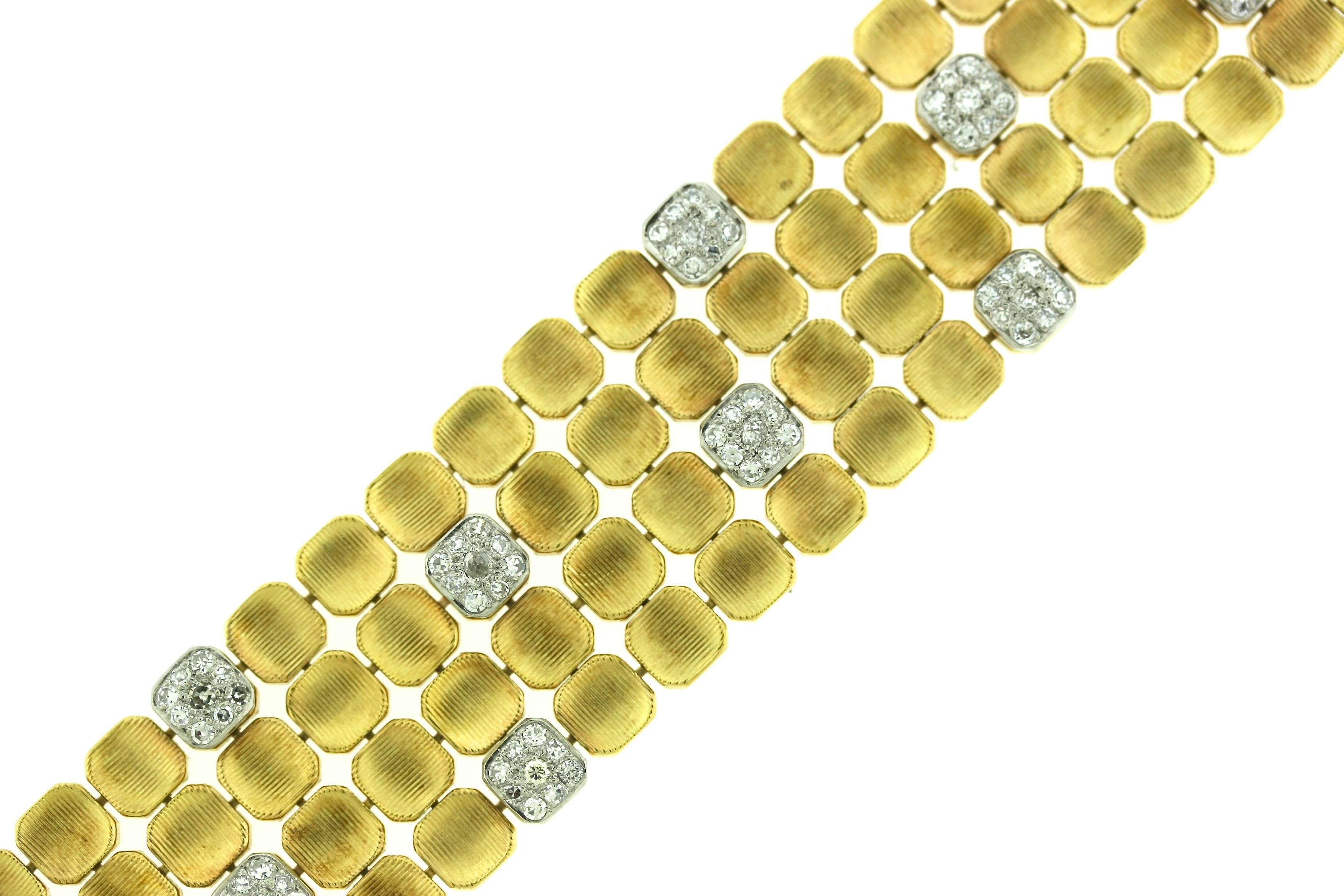 Women's or Men's Marianne Ostier Diamond Gold Bracelet For Sale