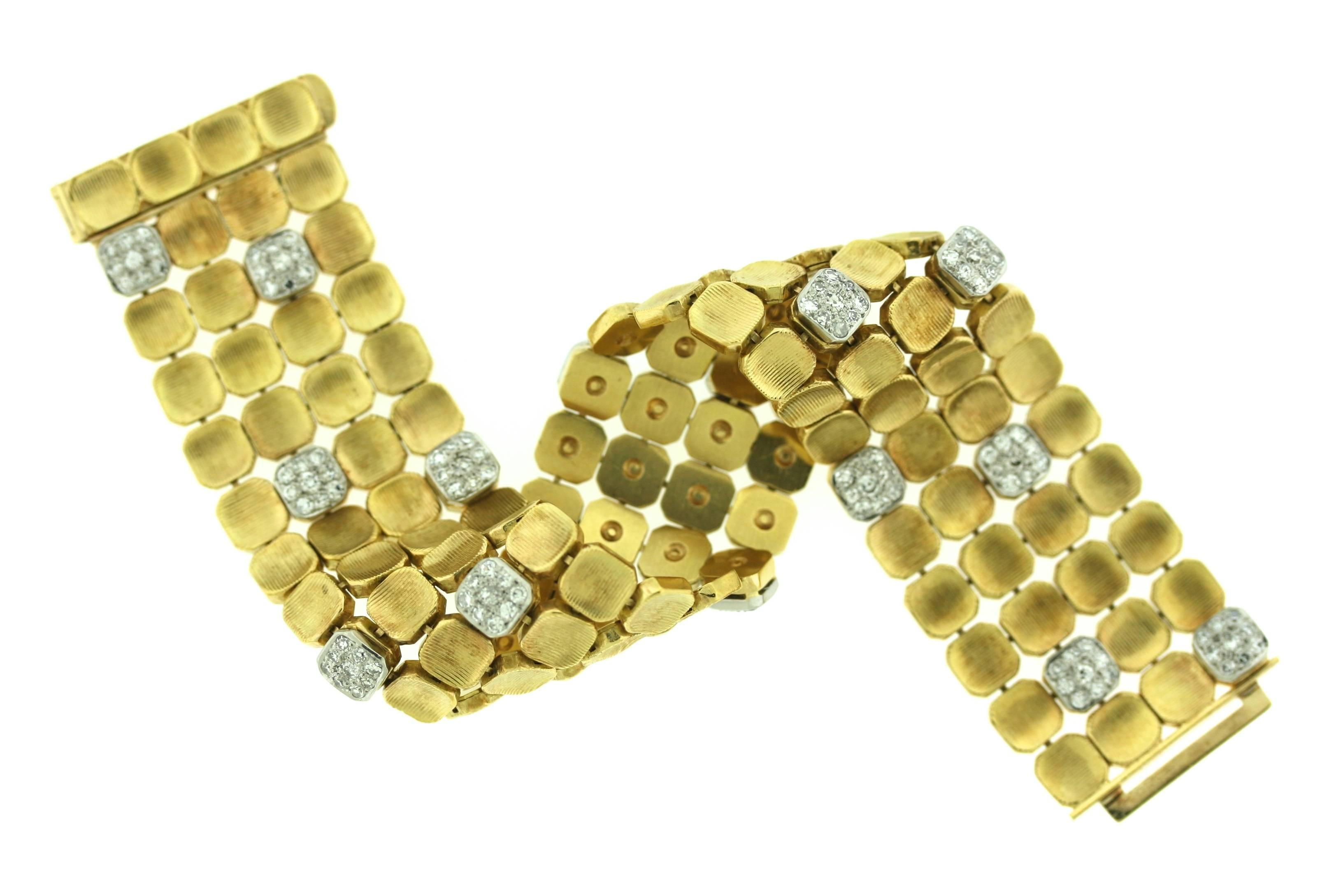 Marianne Ostier Diamond Gold Bracelet For Sale 1