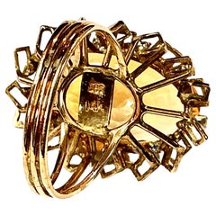 Bague en or jaune 14 carats, citrine et diamants