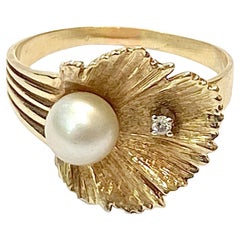 Anello con perle e diamanti 14K