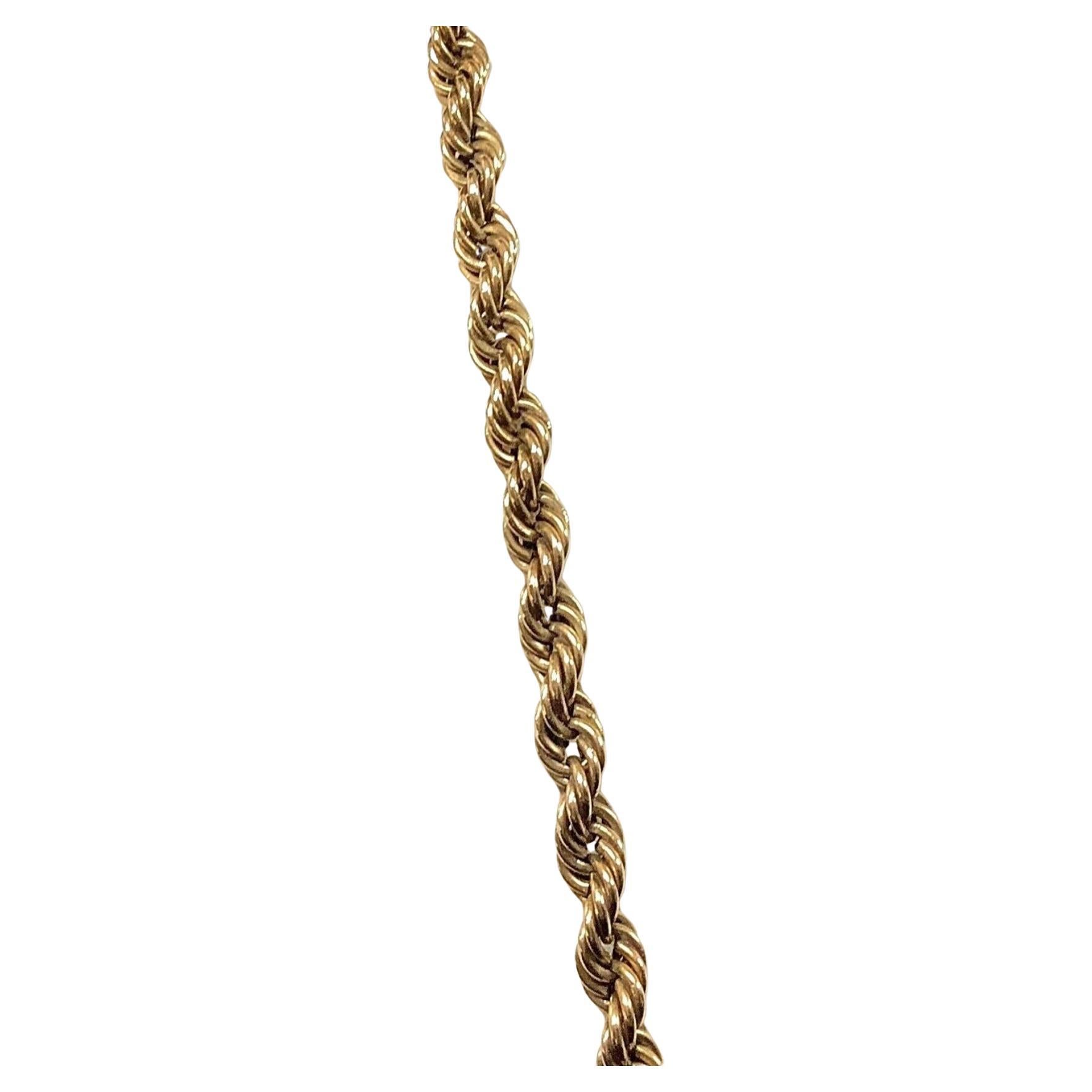 Collier à chaîne en or jaune 14 carats avec corde torsadée Bon état - En vente à Bradenton, FL
