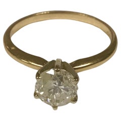 Vintage One Carat Round Cut Diamond Solitaire Ring