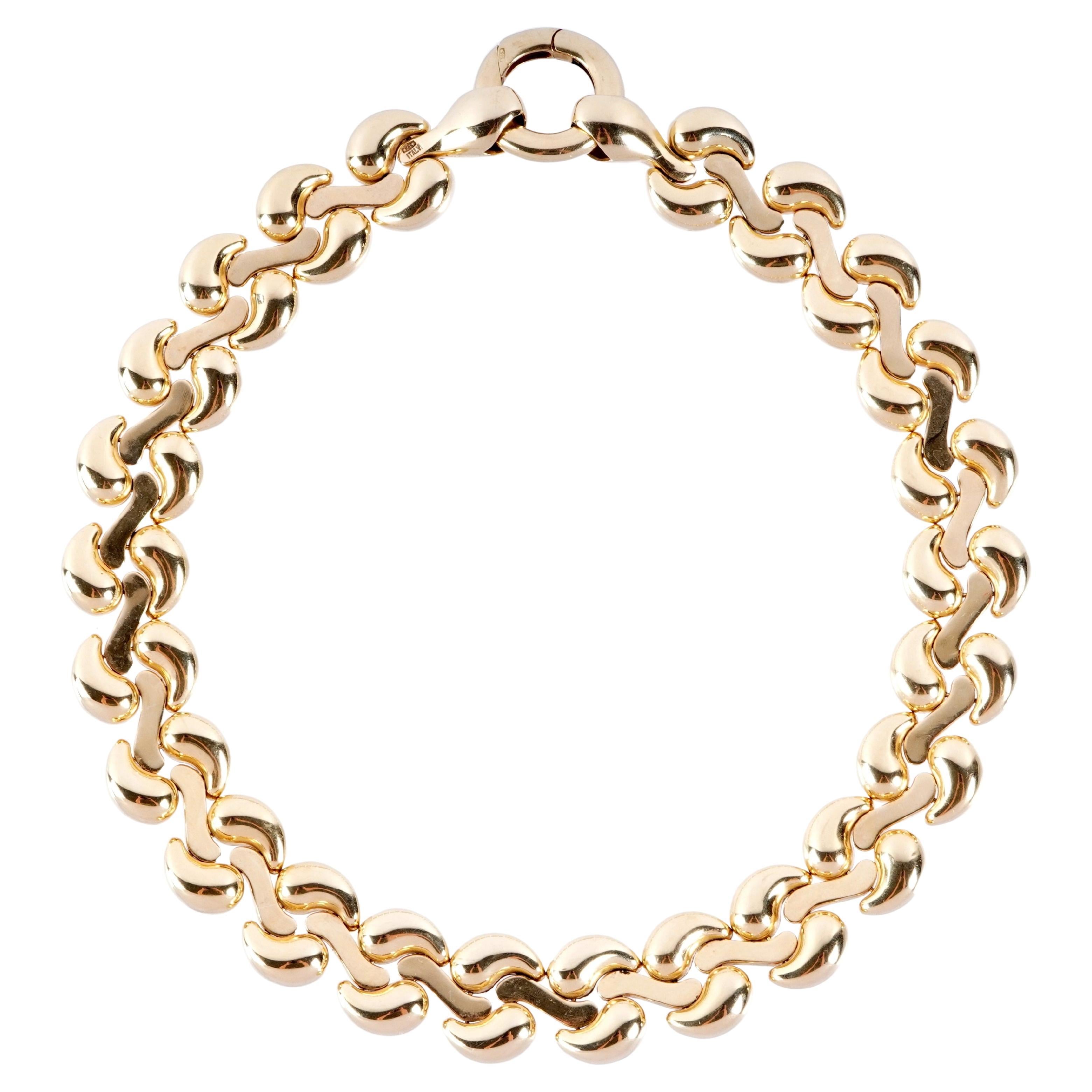 Schwere massive 14K italienische Gelbgold-Halskette