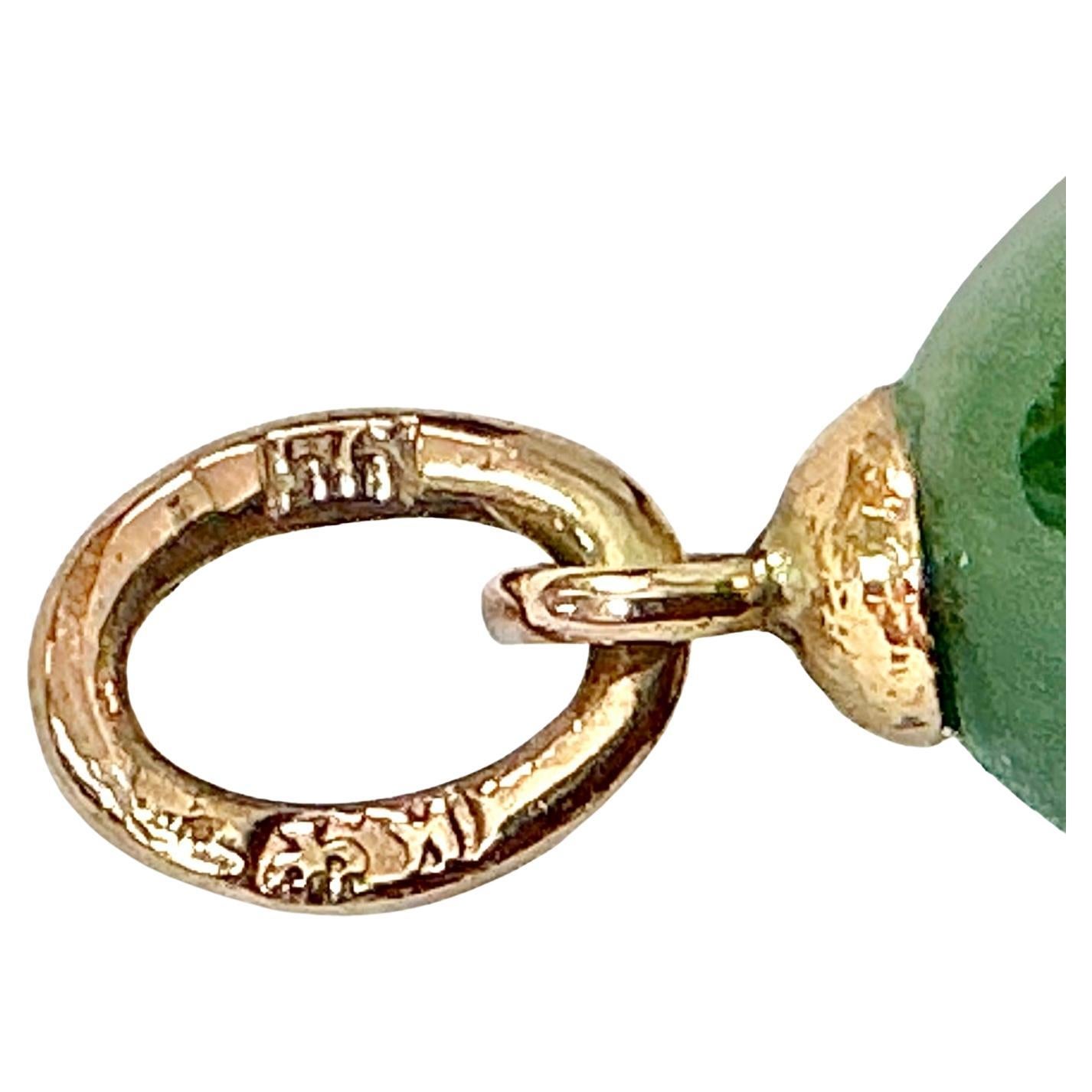 Ciondolo a forma di uovo di giada Faberge Nephrite in oro 14k in vendita 4