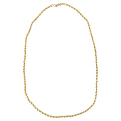 14k Yellow Gold Twisted Rope Chain Necklace, 18 inches