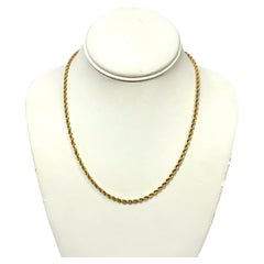 Collier en or jaune 14k à chaîne de corde torsadée, 18 pouces