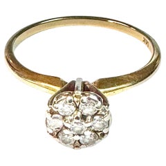 14-Karat-Gold- und Diamant-Cluster-Ring