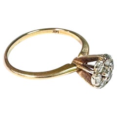 14K Gold and Diamond Cluster Ring