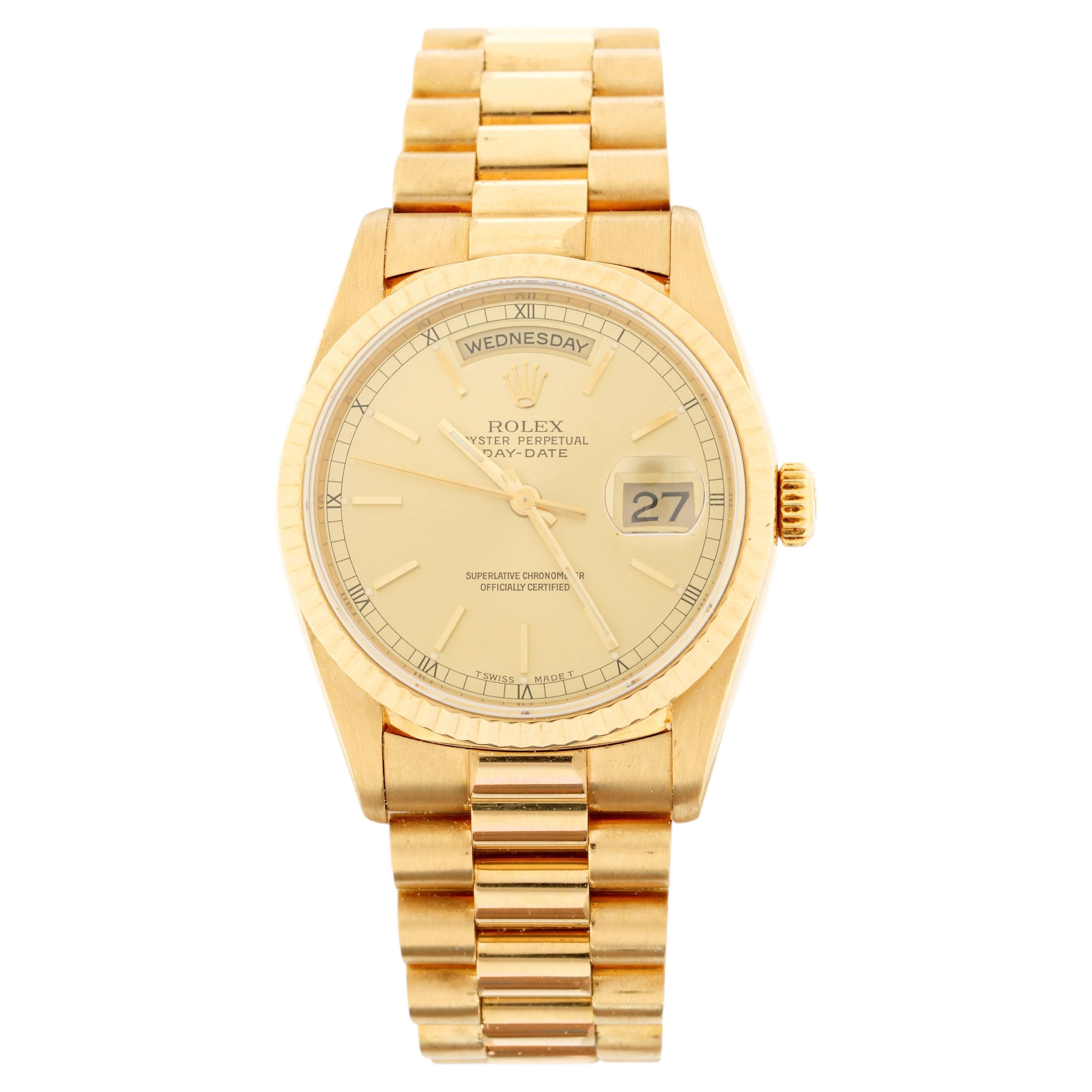 Vintage Rolex Day-Date 18K Gold Watch, Champagne Dial, Circa 1979