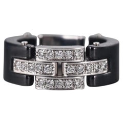 Cartier Maillon Panthère Diamond Ceramic Ring, 18K Gold