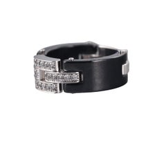 Cartier Maillon Panthère Diamond Ceramic Ring, 18K Gold