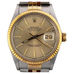 Steel & Gold Rolex Datejust 36 Champagne Dial Ref 16013