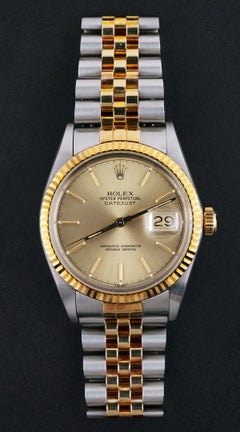 Steel & Gold Rolex Datejust 36 Champagne Dial Ref 16013