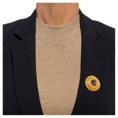 Broche/pendentif ancien en or 18k et améthyste par Gustaf Möllenborg Fait en 1863