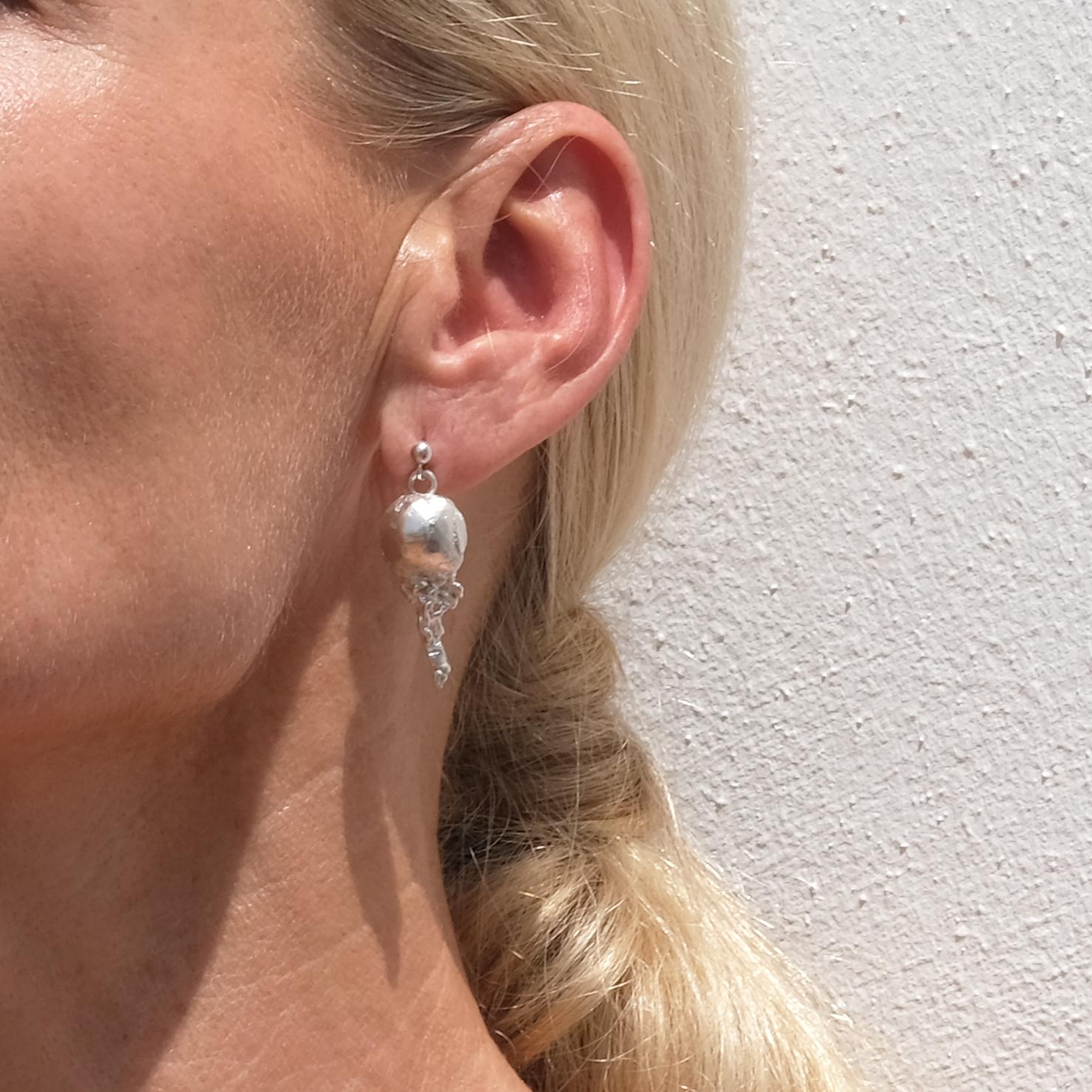 Orecchini pendenti in argento di Lars Arby, anni '80 in vendita 2