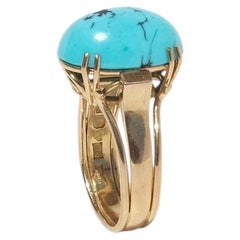18K Gold and Turquoise Ring by Atelier Ajour Made 1962