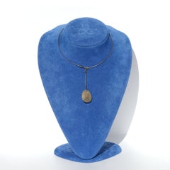Vivianna Torun Bülow-Hübe Vintage-Silberhalsring mit Naturstein-Anhänger, 1