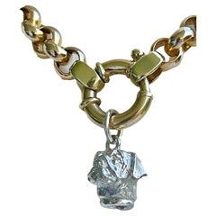 Paul Eaton Pug miniature sculpté à la main breloque ou pendentif en argent sterling