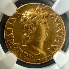 Authentic Roman Gold Aureus Coin: Emperor Nero AD 54-68 - NGC Ch VF
