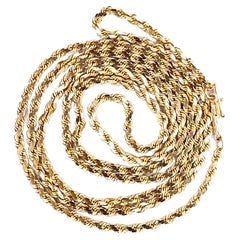 14k Yellow Gold Faceted Rope Chain