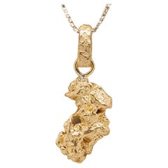 Pendentif en forme de pépite d'or jaune 24 carats brut, 5,1 grammes, d'Australie